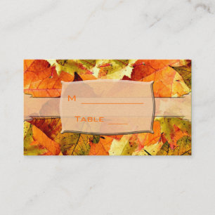Carte De Placement chute coloré feuille mariage dîner numéro de table