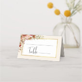 Carte De Placement Chute dorée Terracotta Floral (Dos)