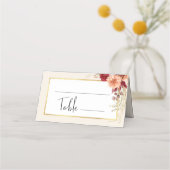 Carte De Placement Chute dorée Terracotta Floral (Devant)