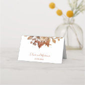 Carte De Placement Chute Floral Bouquet Blanc Mariage Carte Place (Dos)