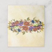 Carte De Placement Chute Florale Violet Brûlé Orange Jaune Carte Plac (Extérieur déplié)