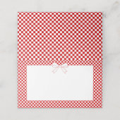 Carte De Placement Ciao Baby! Italian Red Gingham White Bow Blank (Extérieur déplié)