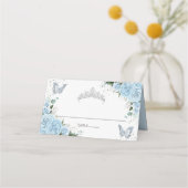 Carte De Placement Ciel Bleu Floral Papillons Quinceañera XV 16 (Dos)