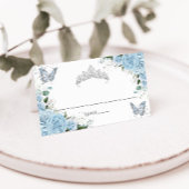 Carte De Placement Ciel Bleu Floral Papillons Quinceañera XV 16