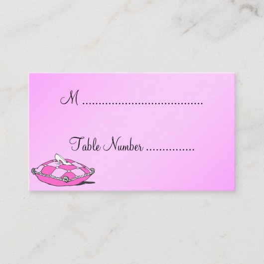 Carte De Placement Cinderella Slipper rose table personnalisée Placer (Devant)
