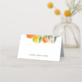Carte De Placement Citron botanique et Mariage d'été Orange Garland (Dos)