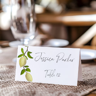 Carte De Placement Citron frais peint Citrons Moderne Méditerranéen