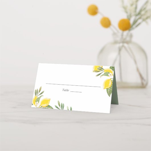 Carte De Placement Citron Mariage Carte Place Foliage Rustique Citrus (Devant)