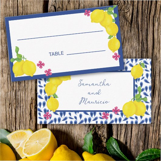 Carte De Placement citrons aquarelles