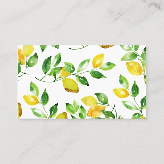 Carte De Placement Citrons d'été et feuillage (Dos)