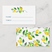 Carte De Placement Citrons d'été et feuillage (Devant / Derrière)