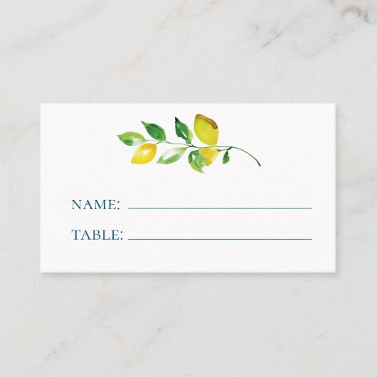 Carte De Placement Citrons et feuillage d'été (Devant)