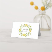 Carte De Placement Citrons et fleurs vertes Mariage (Dos)