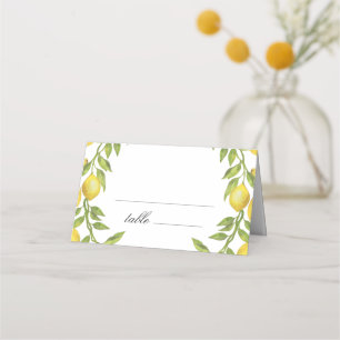 Carte De Placement Citrons et fleurs vertes Mariage