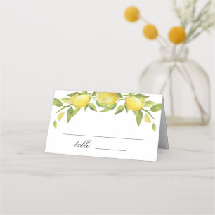 Carte De Placement Citrons et fleurs vertes Mariage