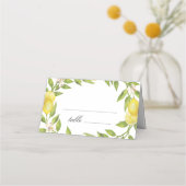 Carte De Placement Citrons et fleurs vertes Mariage (Devant)