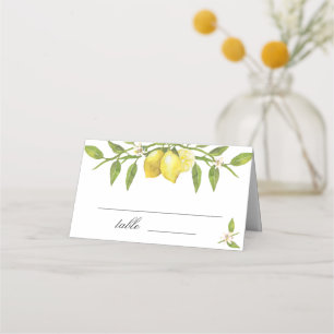 Carte De Placement Citrons et fleurs vertes Mariage