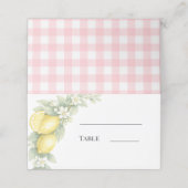 Carte De Placement Citrons gingham rose (Extérieur déplié)