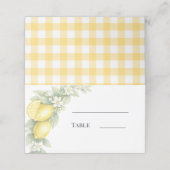 Carte De Placement Citrons jaune citrique vichy fête de jardin (Extérieur déplié)