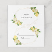 Carte De Placement Citrons jaunes modernes et beauté des cadres d'or (Extérieur déplié)