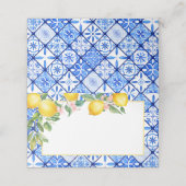 Carte De Placement Citrons méditerranéens Carrelage bleu italien Étiq (Extérieur déplié)