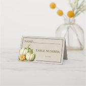Carte De Placement Citrouille Automne Fleurs Automne Orange Mariage v (Devant)