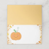 Carte De Placement Citrouille Baby shower mignon automne (Extérieur déplié)