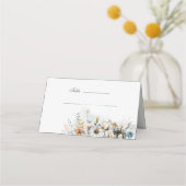 Carte De Placement Citrouille blanc avec carte Mariage Fleur sauvage (Dos)