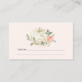 Carte De Placement Citrouille blanc doux Mariage floral (Dos)