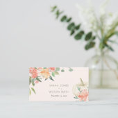 Carte De Placement Citrouille blanc doux Mariage floral (Debout devant)