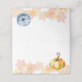 Carte De Placement Citrouille d'aquarelle simple Thanksgiving (Extérieur déplié)