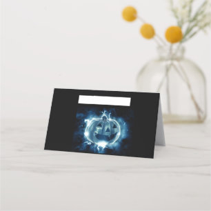 Carte De Placement citrouille d'Halloween sous la pluie