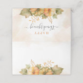 Carte De Placement Citrouille Feuille de rouille Grâces famille Thank (Extérieur déplié)