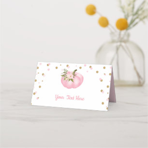 Carte De Placement Citrouille Premier anniversaire Baby shower rose e