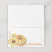 Carte De Placement Citrouilles à l'aquarelle douce (Extérieur déplié)