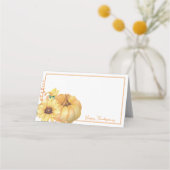 Carte De Placement Citrouilles à l'aquarelle douce (Devant)