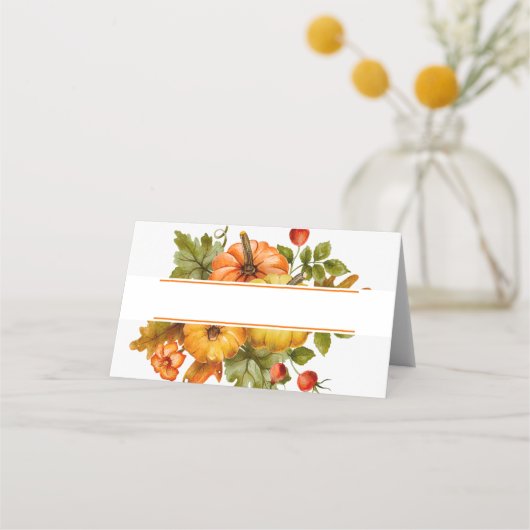 Carte De Placement Citrouilles aquarelles (Devant)