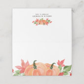 Carte De Placement Citrouilles d'aquarelle Swag Mariage d'automne (Extérieur déplié)