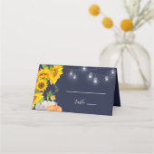 Carte De Placement Citrouilles tournesols Monogramme Rustique Mariage (Devant)