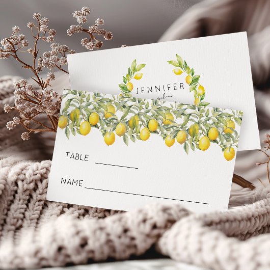 Carte De Placement Citrus de citron botanique Jardin Mariage Lieu Car