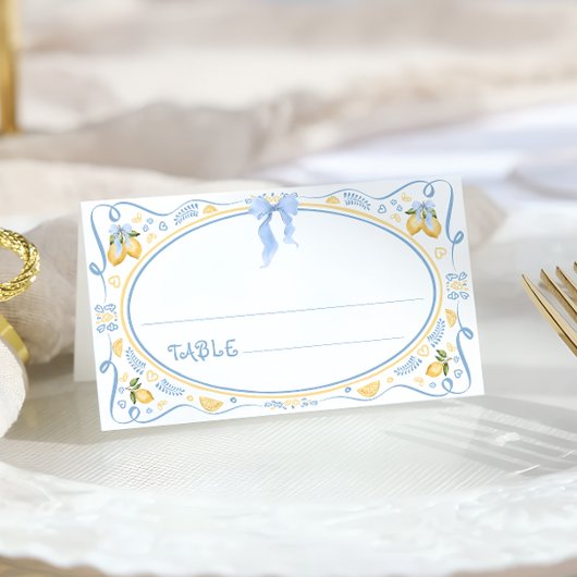 Carte De Placement Citrus de citron Mariage floral