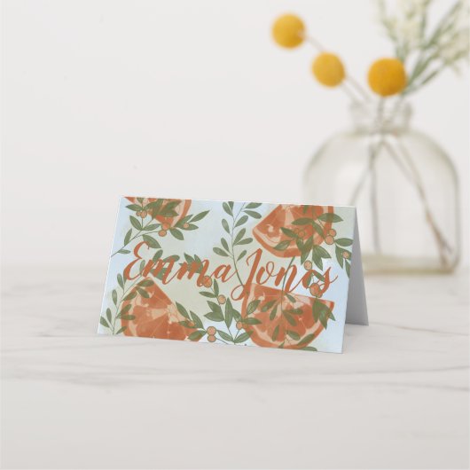 Carte De Placement Citrus orange et verdure (Dos)