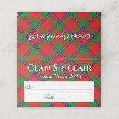 Carte De Placement Clan Sinclair Tartan Motto (Extérieur déplié)
