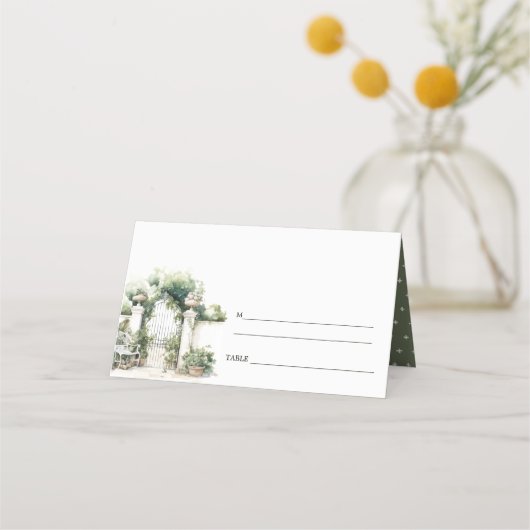 Carte De Placement Classé Français Jardin Paysage Mariage d'aquarelle (Dos)