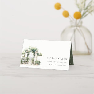 Carte De Placement Classé Français Jardin Paysage Mariage d'aquarelle