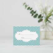 Carte De Placement Classé Turquoise Chevron Stripes Mariage Place Car (Debout devant)