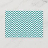 Carte De Placement Classé Turquoise Chevron Stripes Mariage Place Car (Dos)