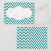 Carte De Placement Classé Turquoise Chevron Stripes Mariage Place Car (Devant / Derrière)