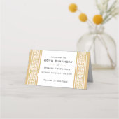 Carte De Placement Classic Birthday Party Gold Custom Foltable (Dos)
