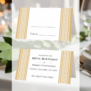 Carte De Placement Classic Birthday Party Gold Custom Foltable